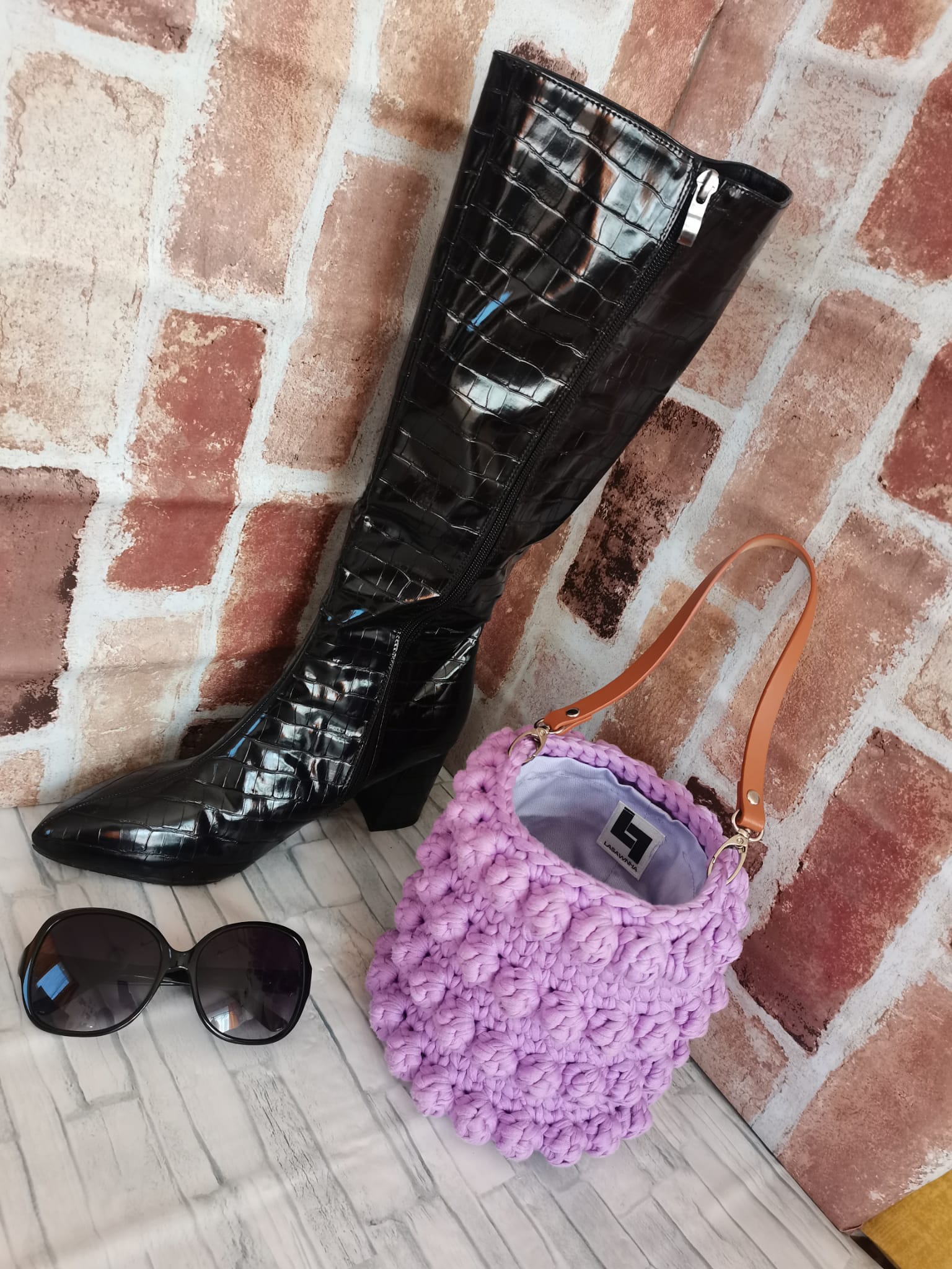 Handcrafted Popcorn-Stitch Fashion Bag