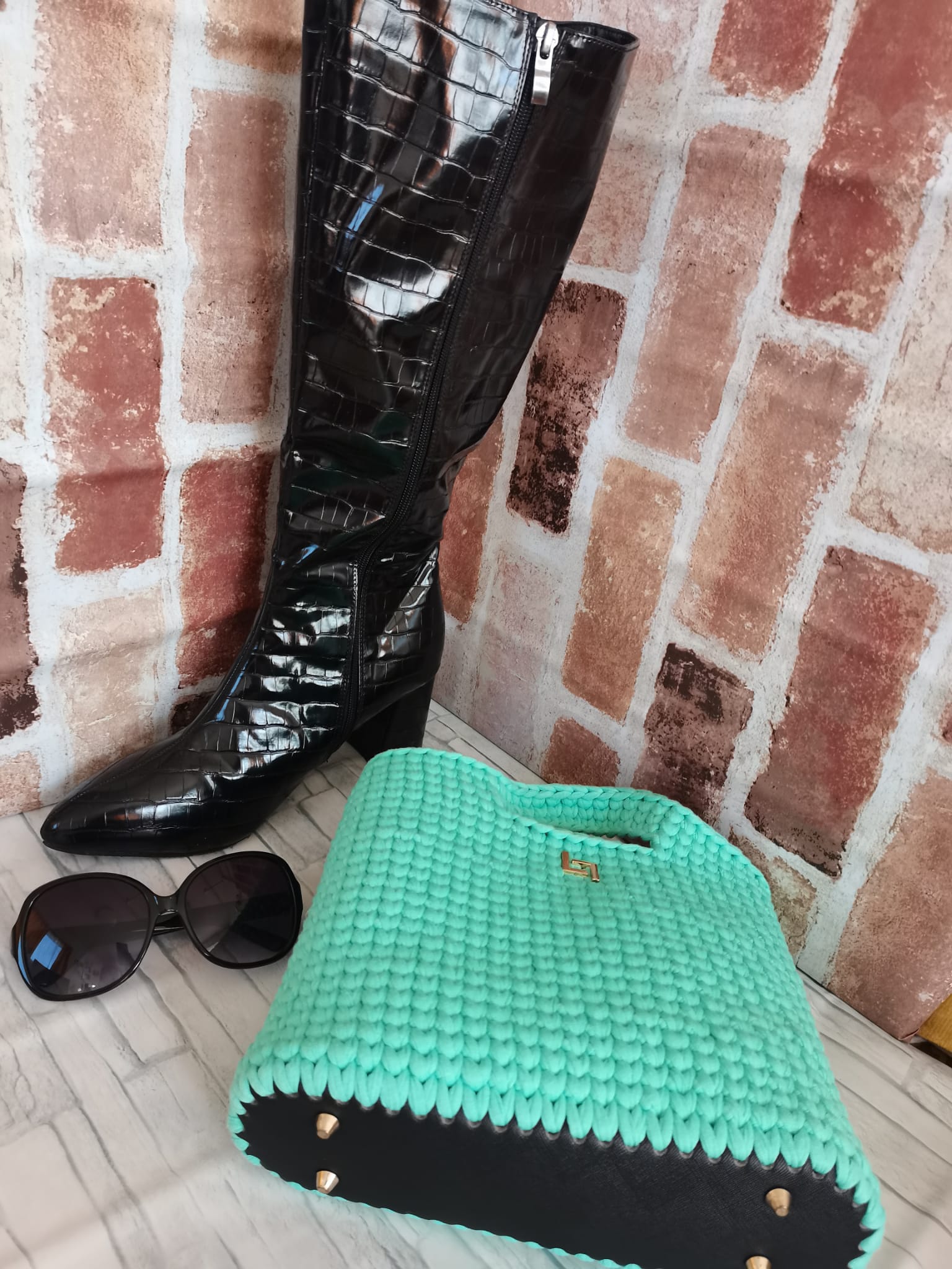 Durable handcrafted handmade Pleather and Cotton Bag